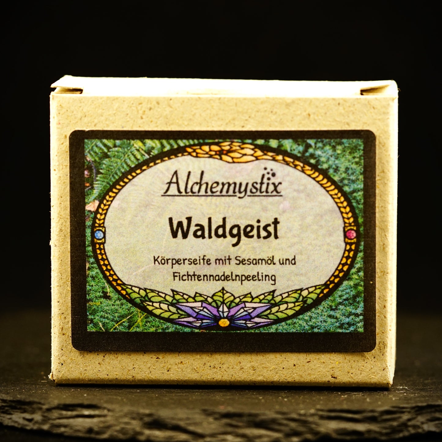 Waldgeist - Körperseife mit Sesamöl und Fichtennadelnpeeling