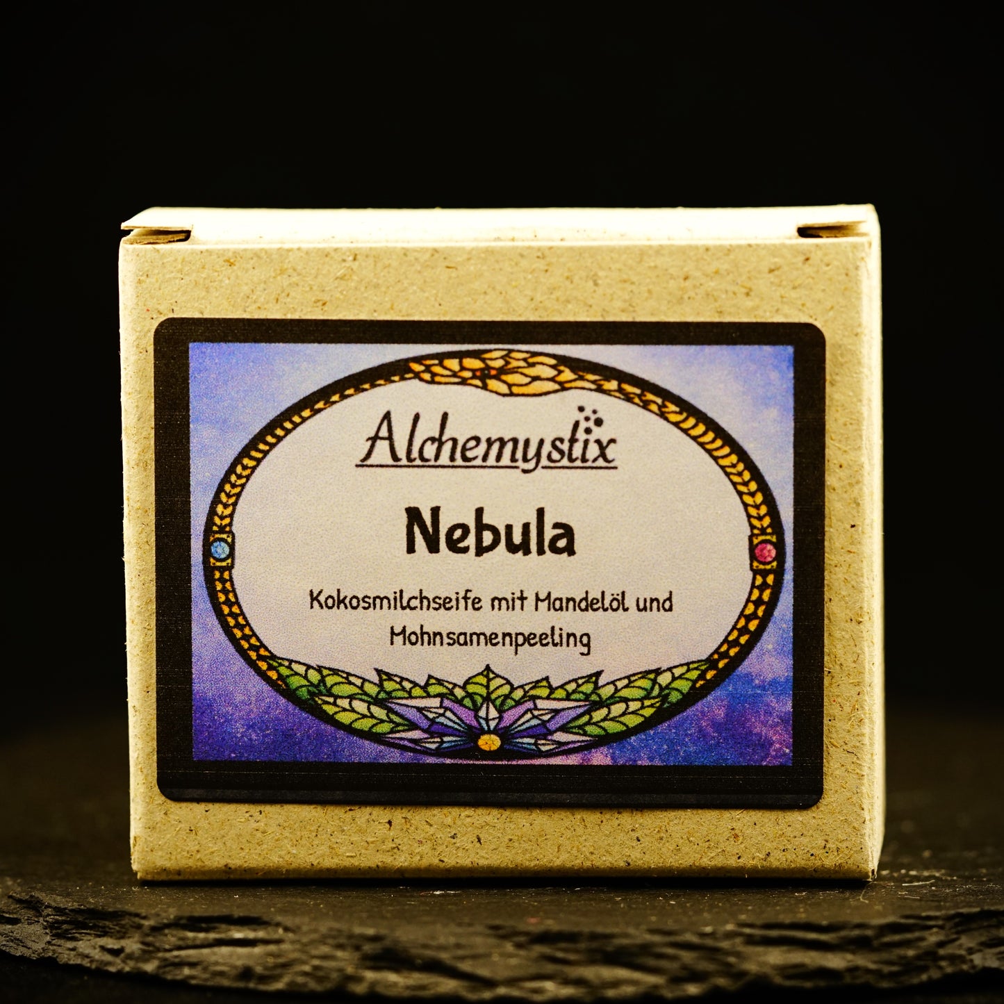 Nebula - savon au lait de coco avec huile d'amande et peeling aux graines de pavot